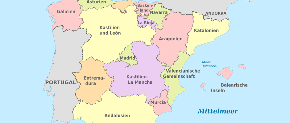 Karte Spanien Katalonien Baskenland